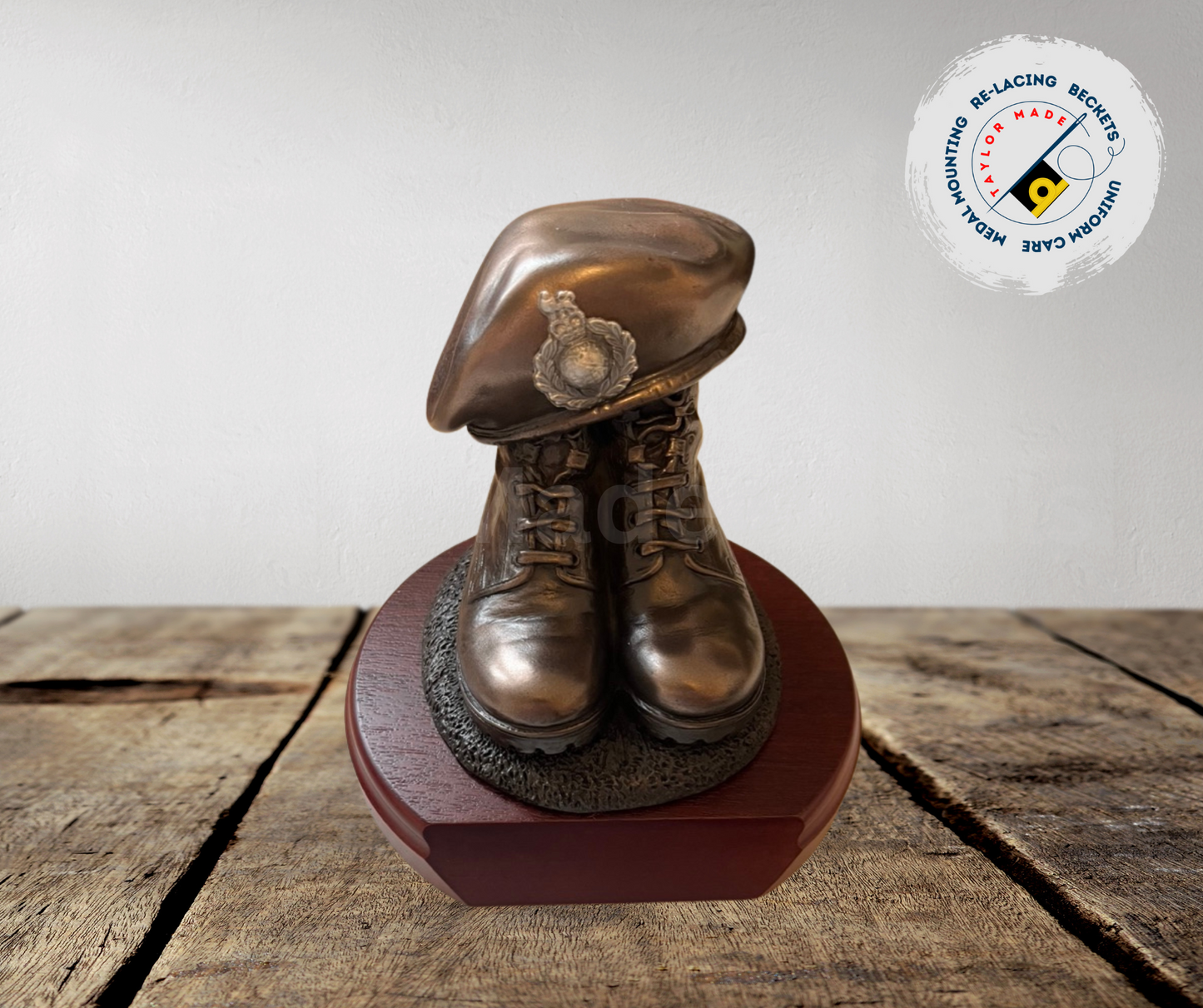 Royal Marine Boots and Beret Statue