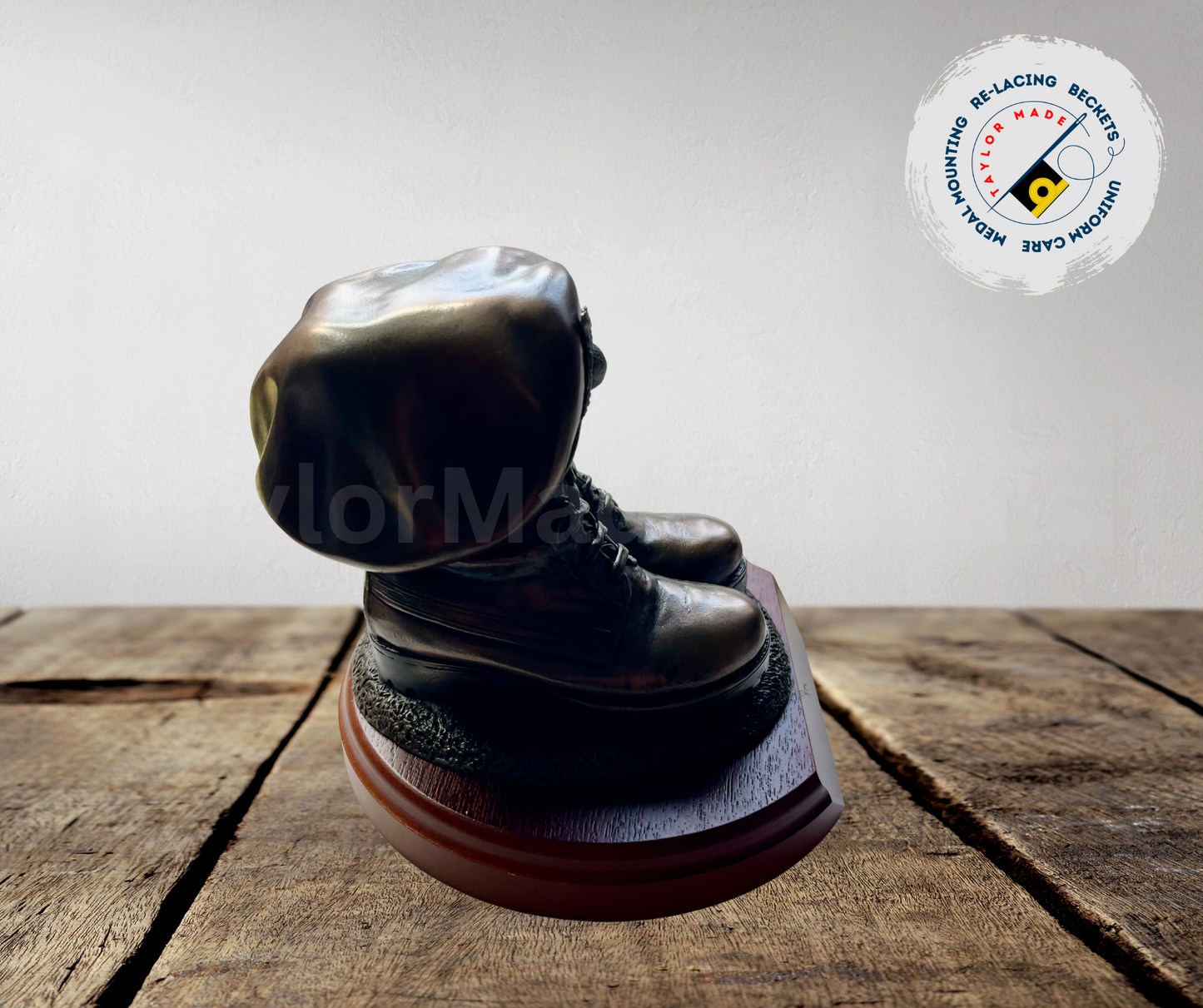 Royal Marine Boots and Beret Statue