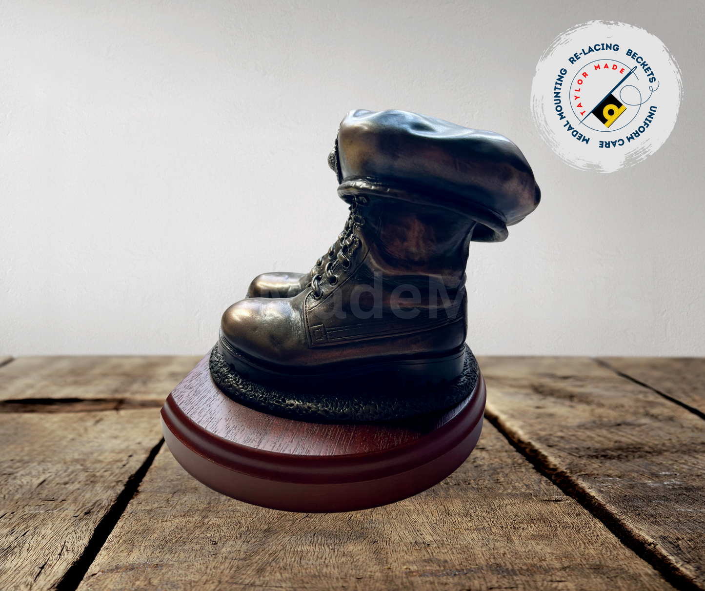 Royal Marine Boots and Beret Statue