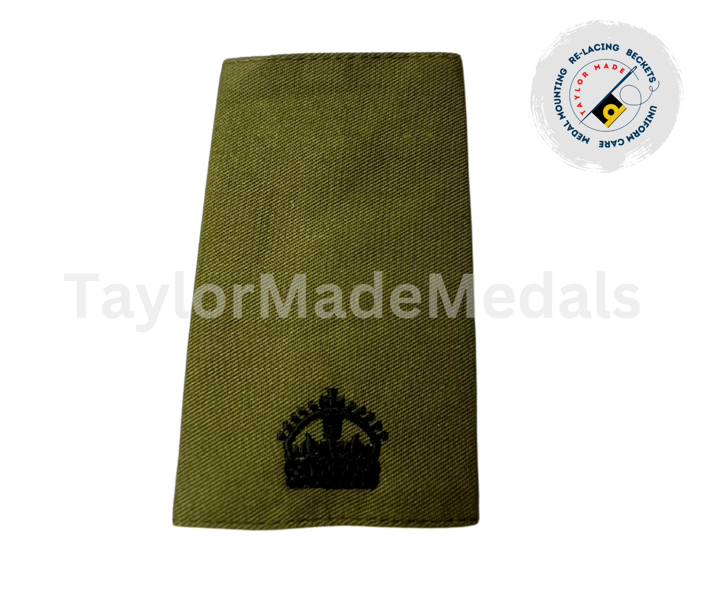 Embroidered Black on Green Rank Slides