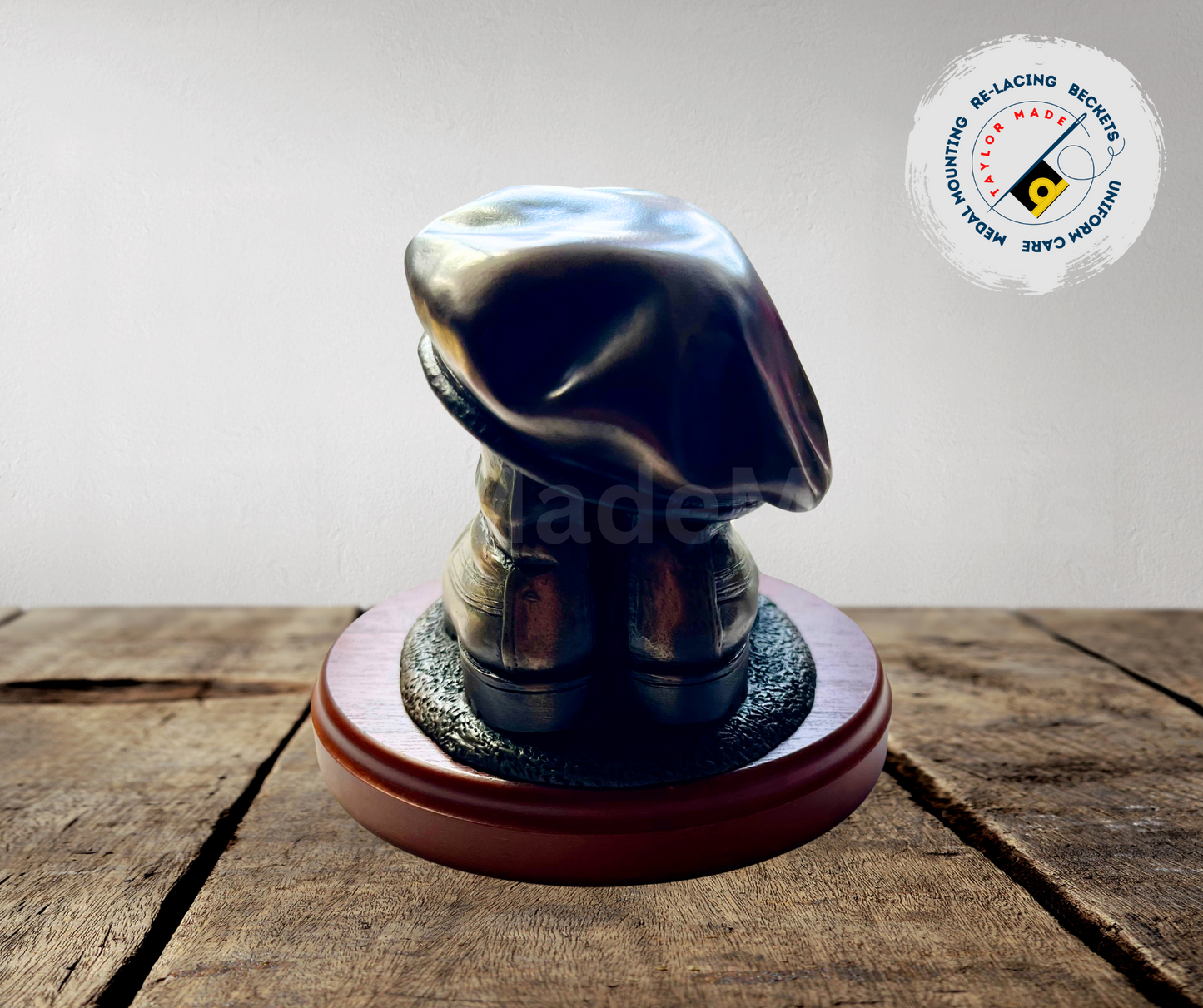 Royal Marine Boots and Beret Statue