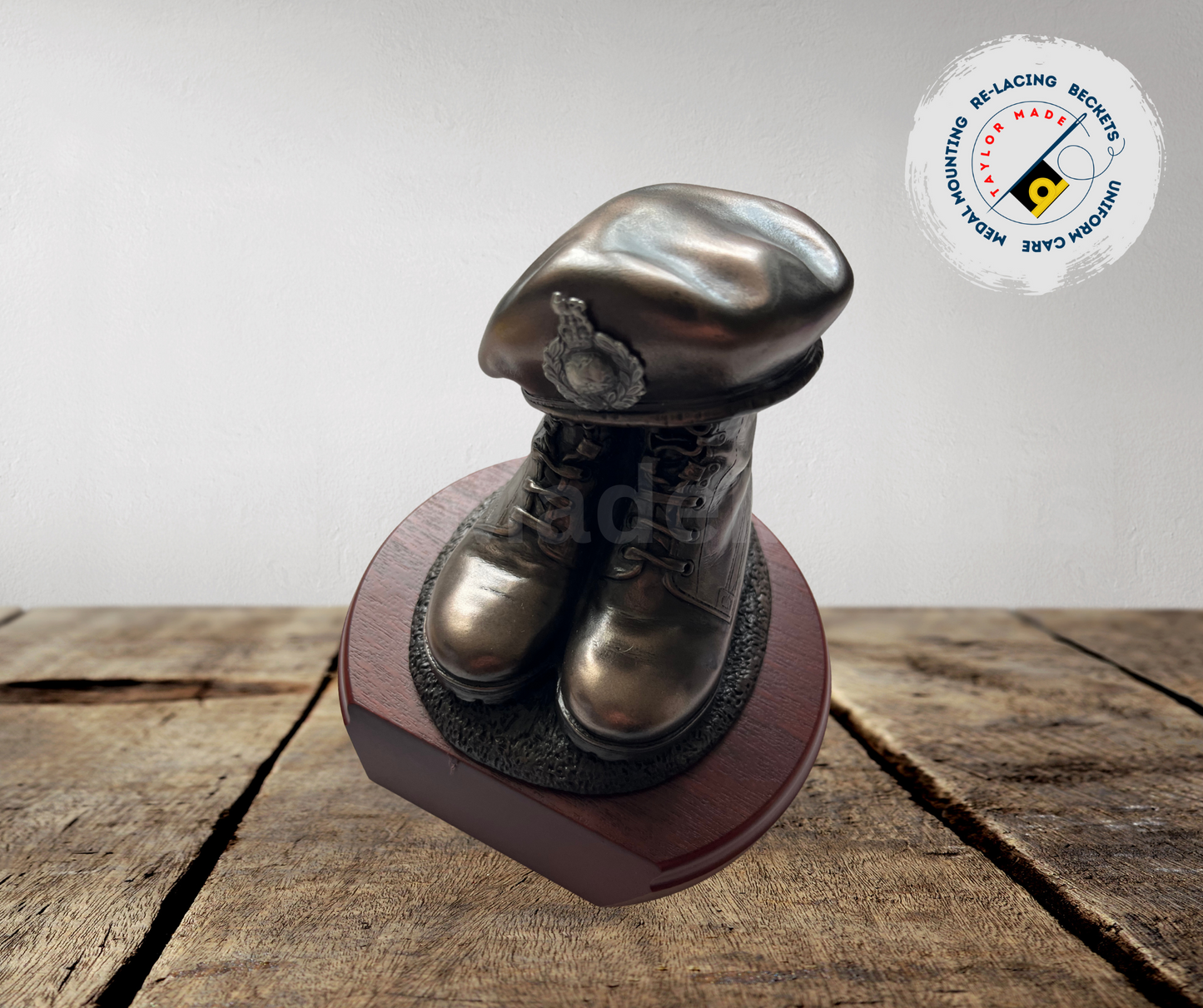Royal Marine Boots and Beret Statue