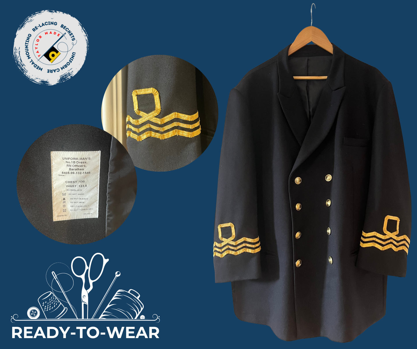 RN Male Officer Barathea No1B Suit Jacket